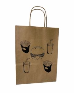 Kit de Sacola de Papel Burger - Kraft Cor Parda – Tamanho M – 200 Unidades